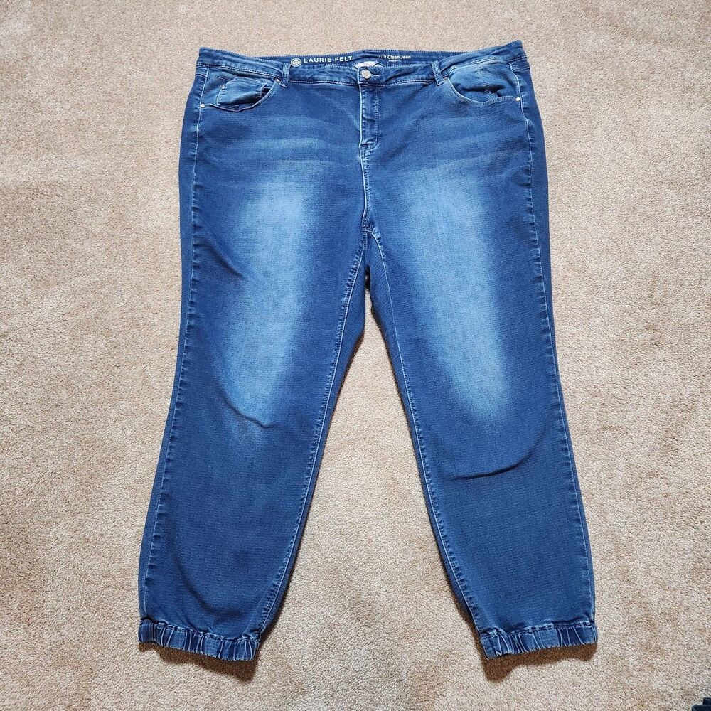 Laurie Felt Joggers Women 3X High Rise Knit Clean Jeans